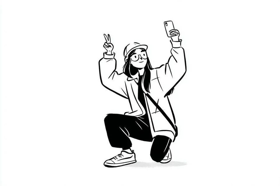 Minimalist Ink Character Illustration