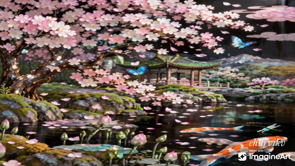 Four Seasons East Asian Mother-of-Pearl Art Video