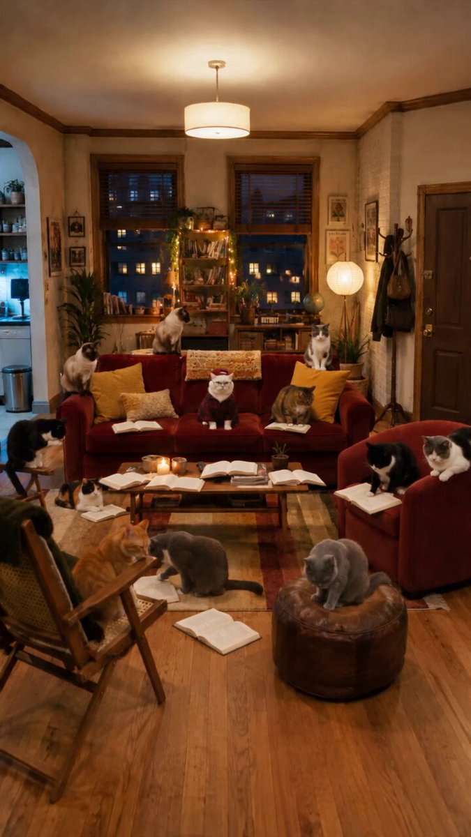90s Sitcom Cat Book Club Scene