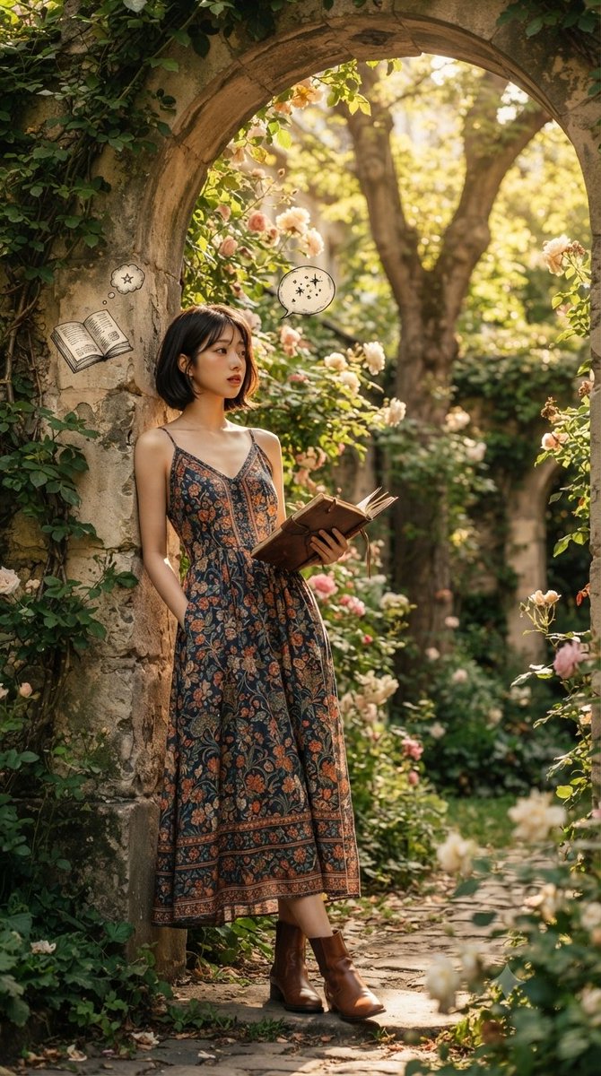 Serene Literary Garden Journey