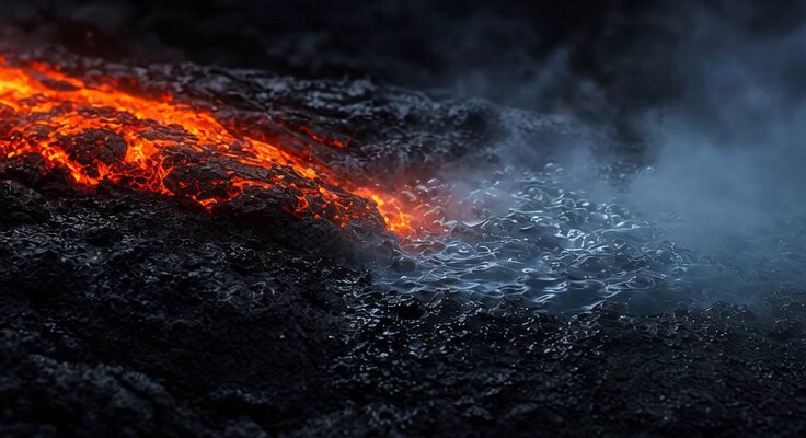 Lava and Liquid Nitrogen Scientific Collision