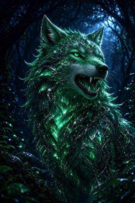 Glowing Emerald Wolf Pack Animation