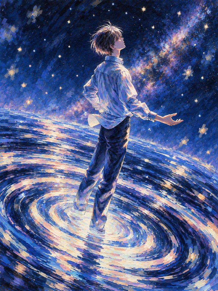 Impressionist Starry Night Portrait