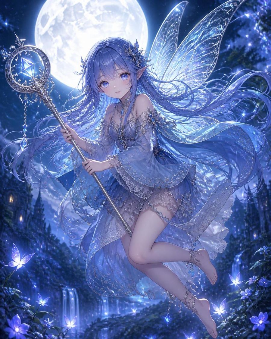 Mysterious Blue-Haired Fairy