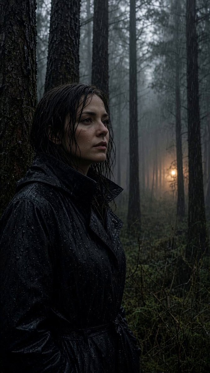 Realistic Woman in Raincoat Video Prompt