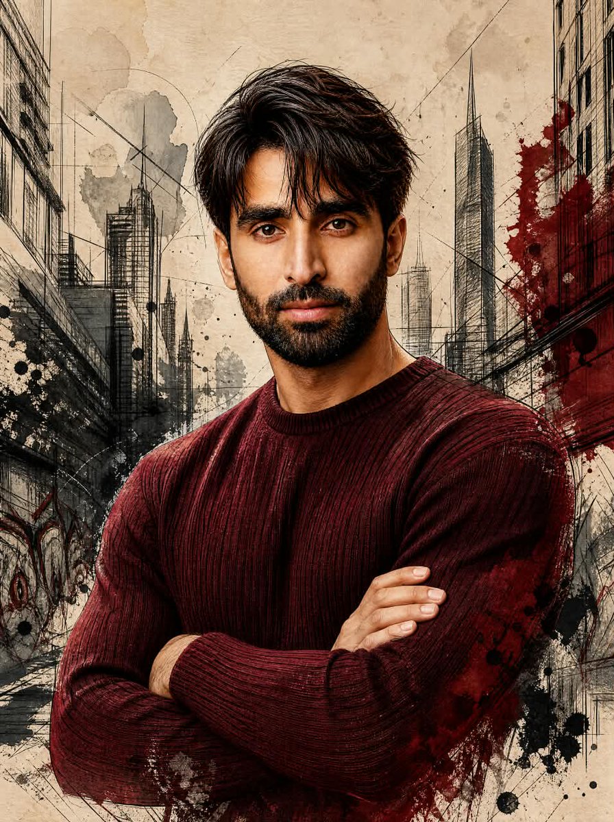 Mixed Media Urban Male Portrait