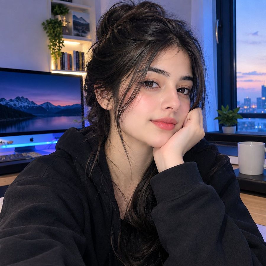 Cozy Sunset Selfie Portrait