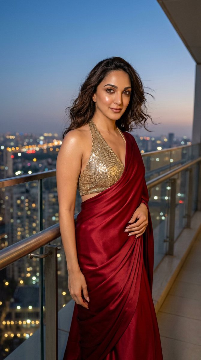 Red and Gold Sari Portrait