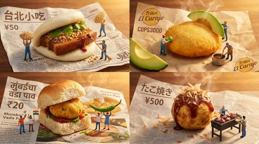Miniature Street Food Diorama