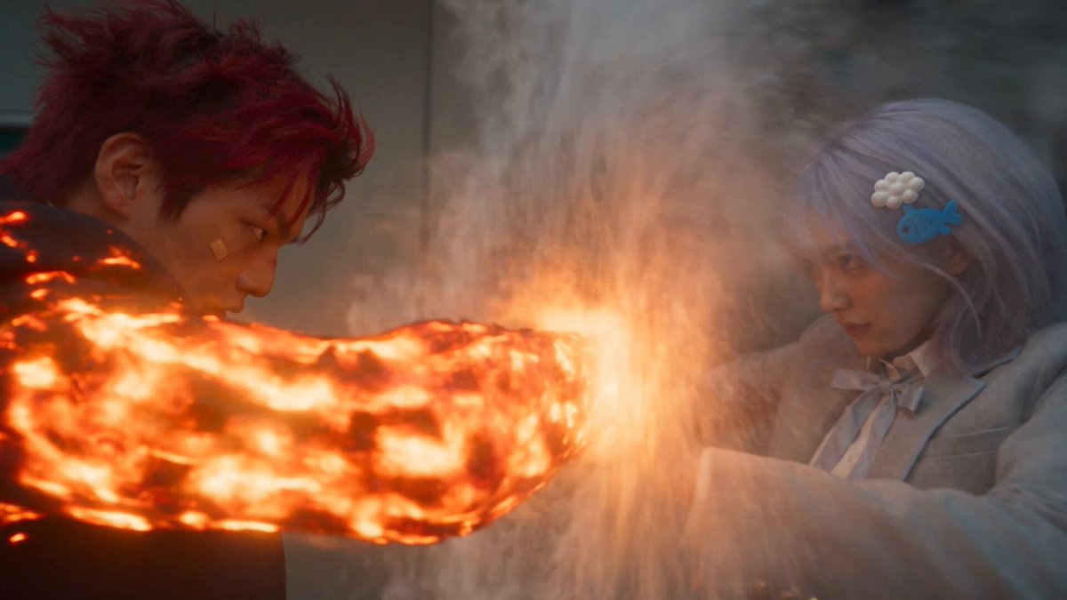 Supernatural Fight in Korean School Corridor