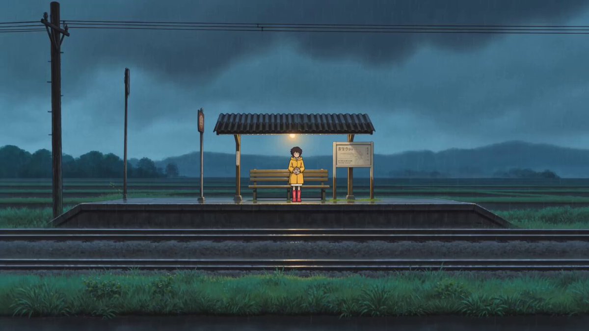 Rainy Train Station Fantasy Scene Prompt