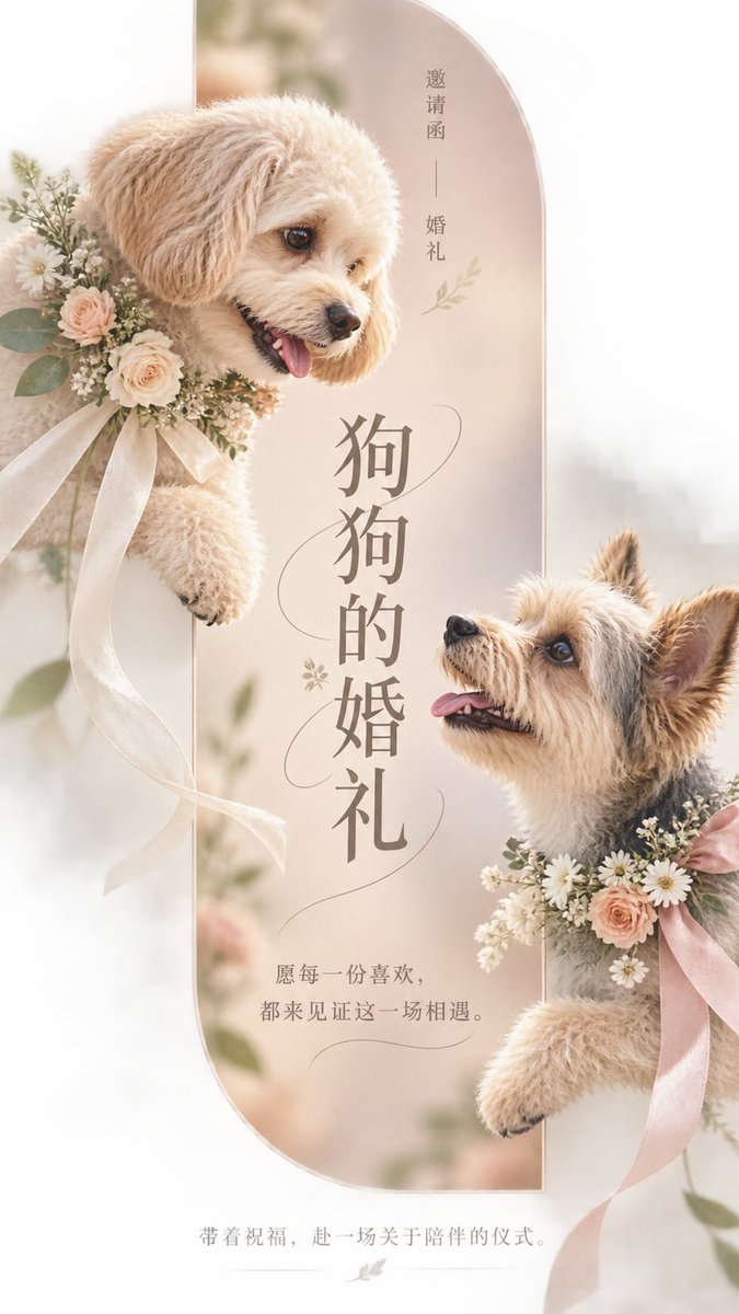 Editorial Pet Wedding Invitation