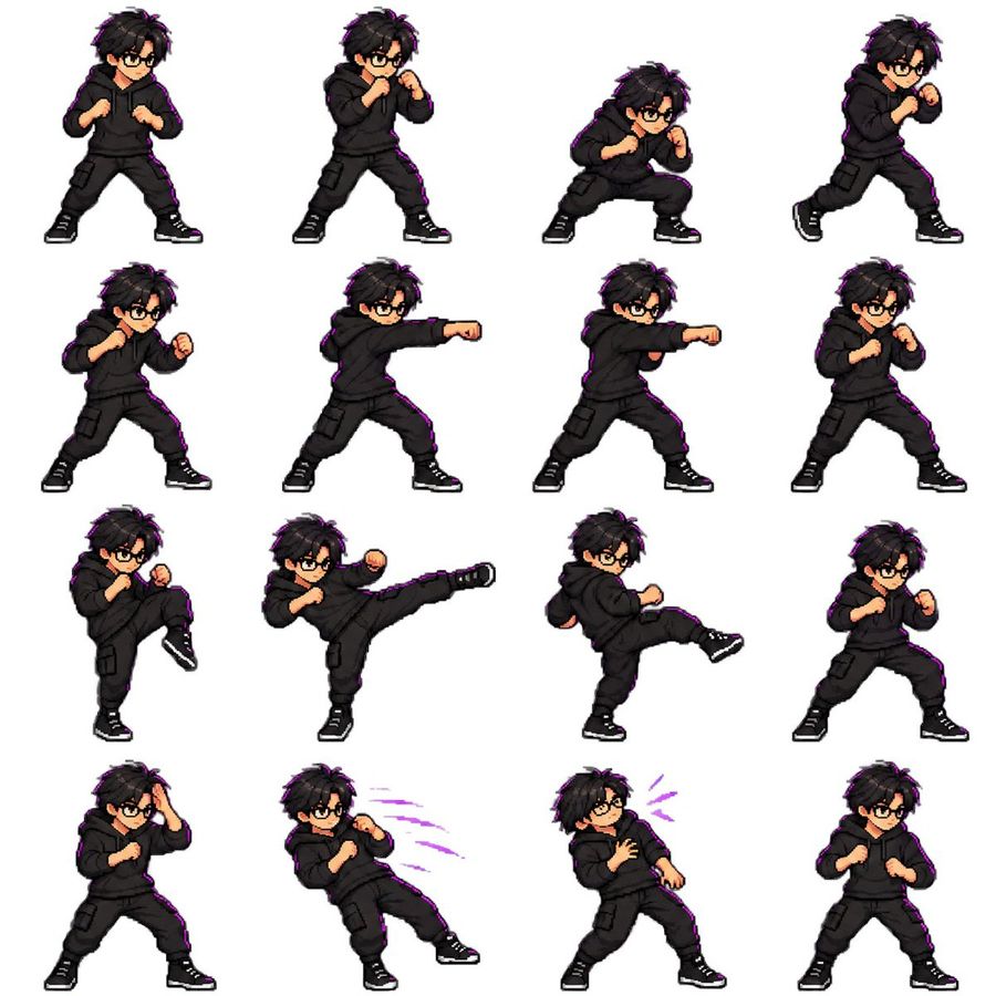 Character Combat Action Sprite Sheet