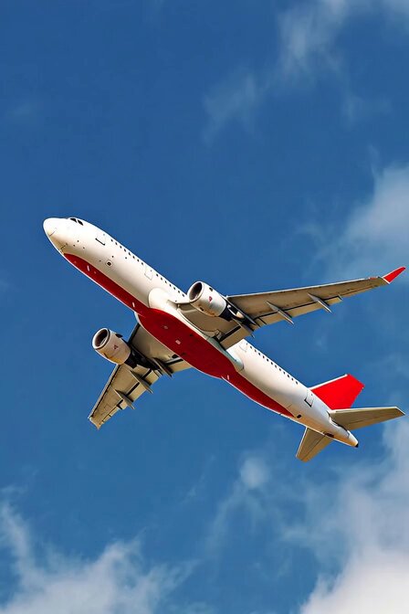 Airplane Flying in Blue Sky
