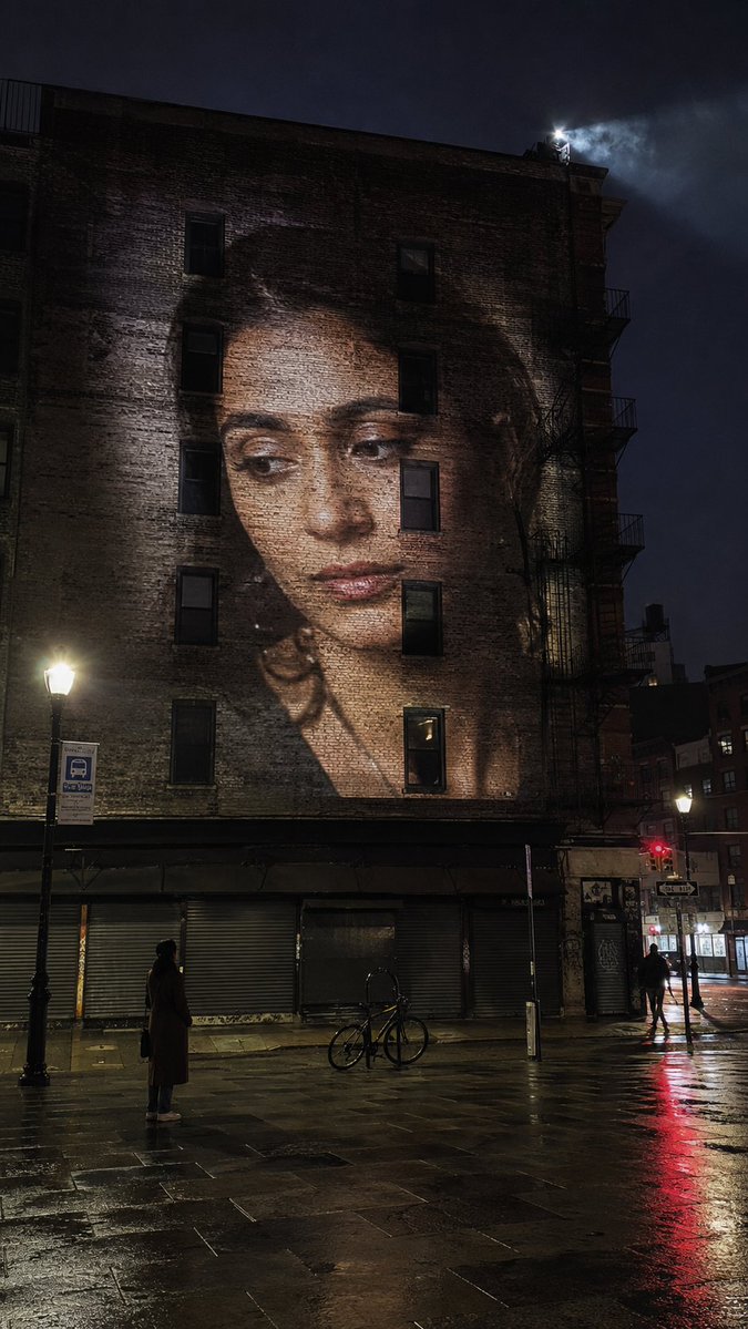 Architectural Projection Night Portrait