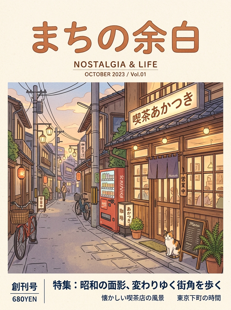 Vintage Town Magazine Cover Illustration