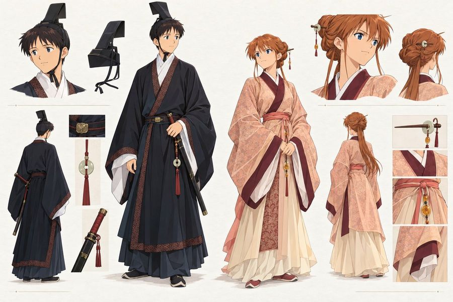 Anime Character Design: Traditional Hanfu Couple