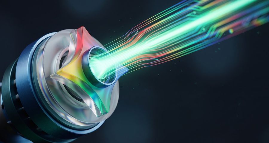 Futuristic Glass Turbine Engine