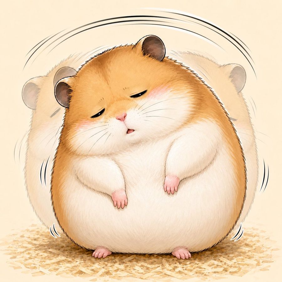 Pendulum Hamster Watercolor Painting