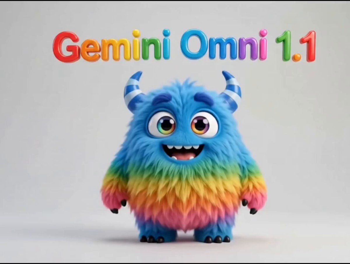 Fluffy Monster Celebrating Gemini Omni Animation