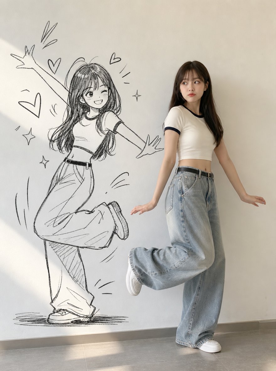 Female Manga Graffiti Shadow