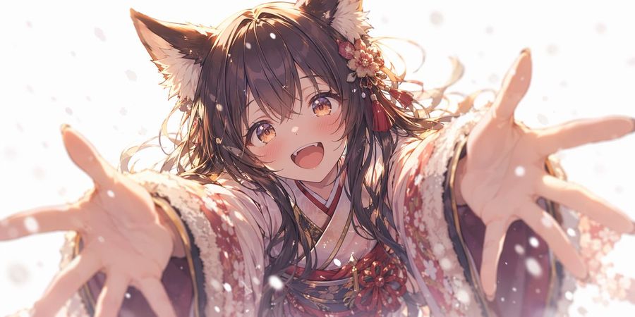 Anime Style Fox Girl Asking for a Hug
