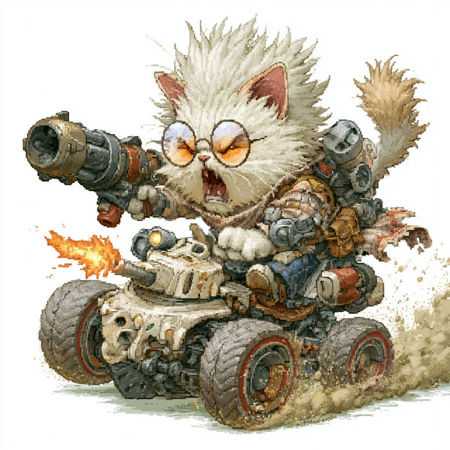 Pixel Art Battle Cat Off-Road Vehicle