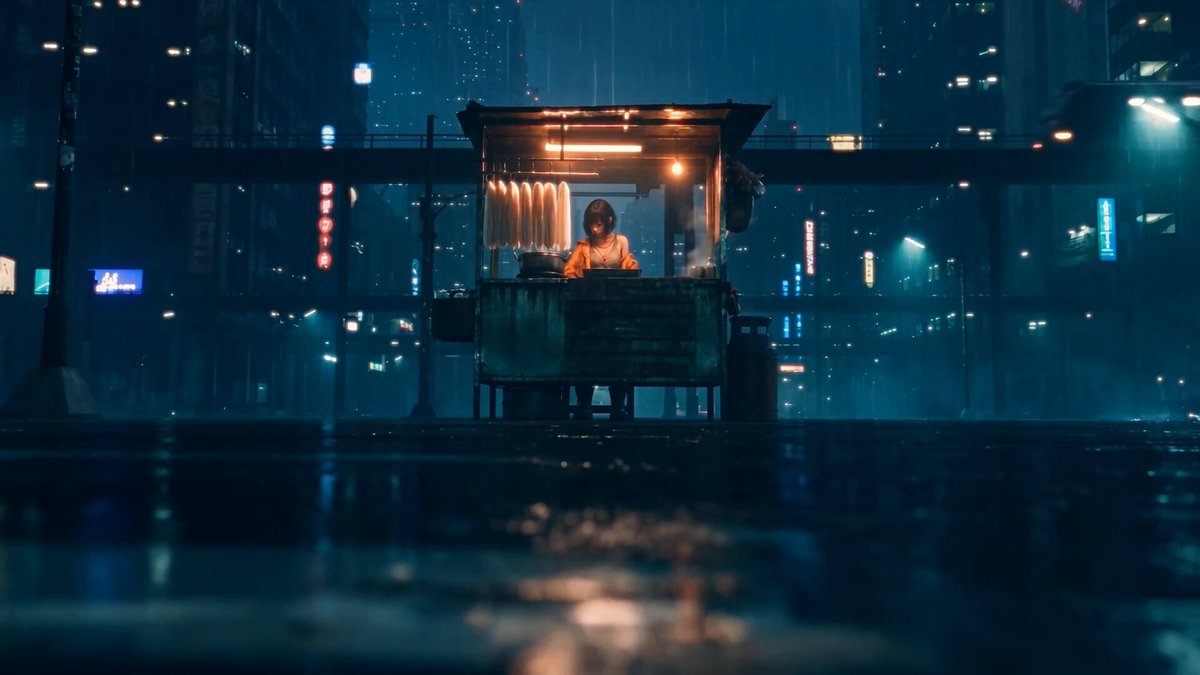 Cyberpunk Pho Stall Animation