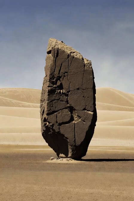 Grok Imagine Video Prompt: Cracking Boulders