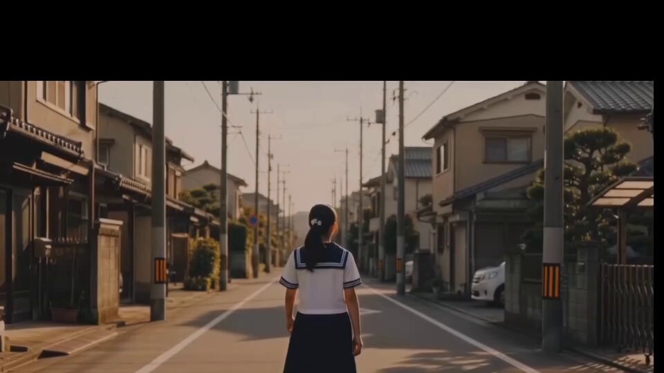 Japanese Schoolgirl Sunset Walk