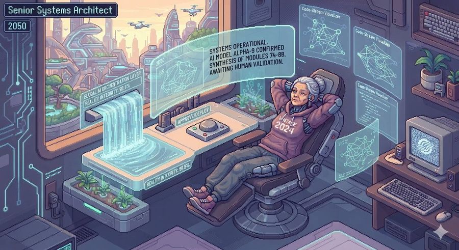 Future AI Software Engineer Pixel Art