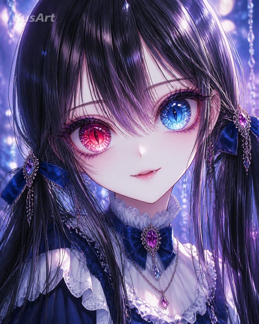 Heterochromia Anime Girl Portrait