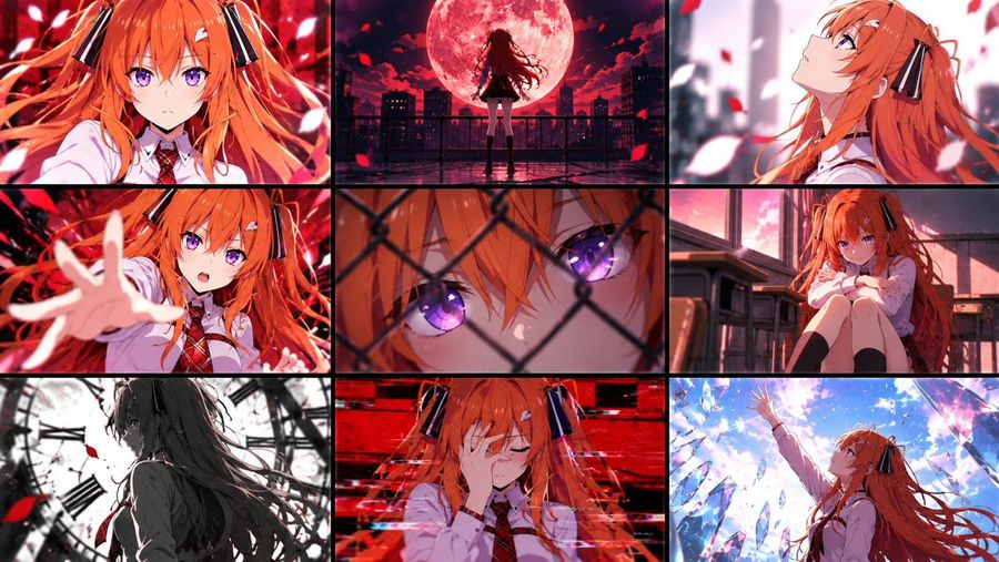 3x3 Anime Heroine Collage