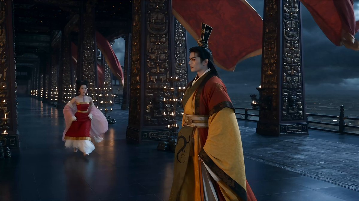 Cinematic Ancient Palace Storm Scene