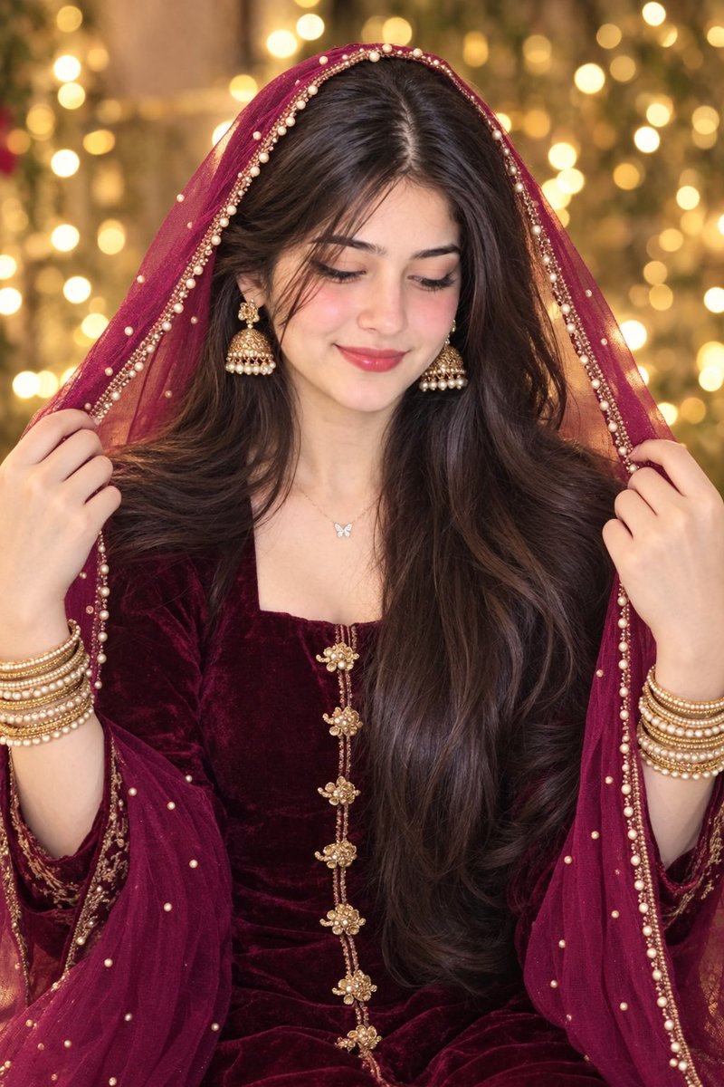 South Asian Woman with Dupatta Portrait