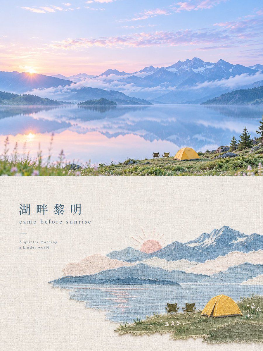 Textile Collage Design Poster