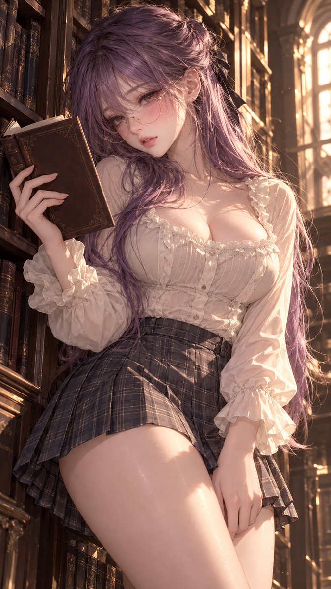 Library Girl Otome Game Style Prompt