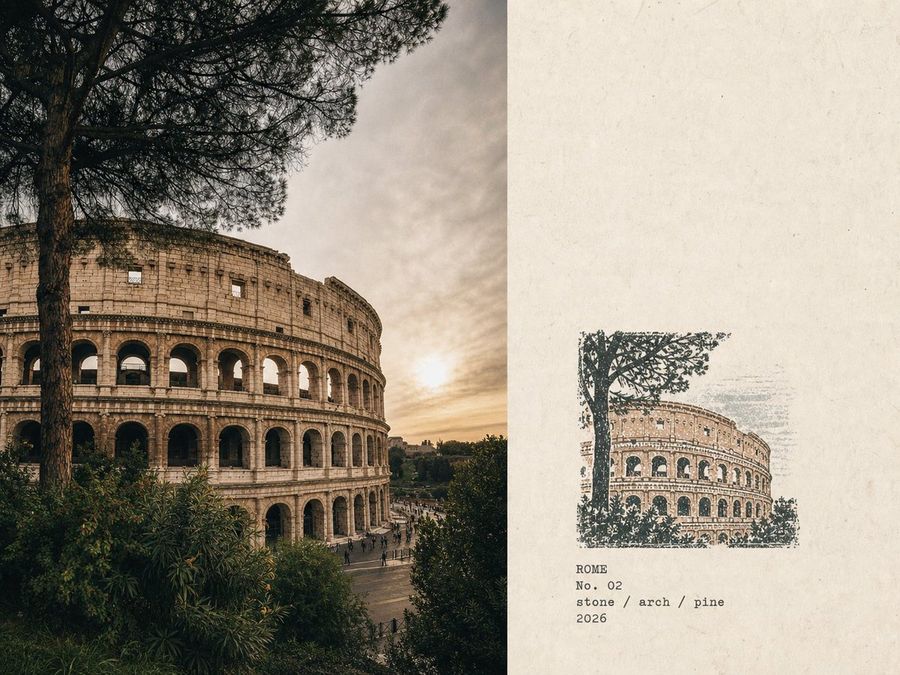 Travel Rubber Stamp Poster