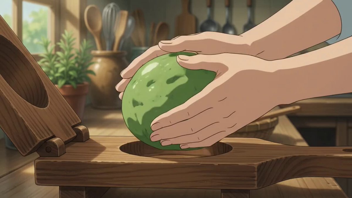 Anime Style Pandan Flour Pressing