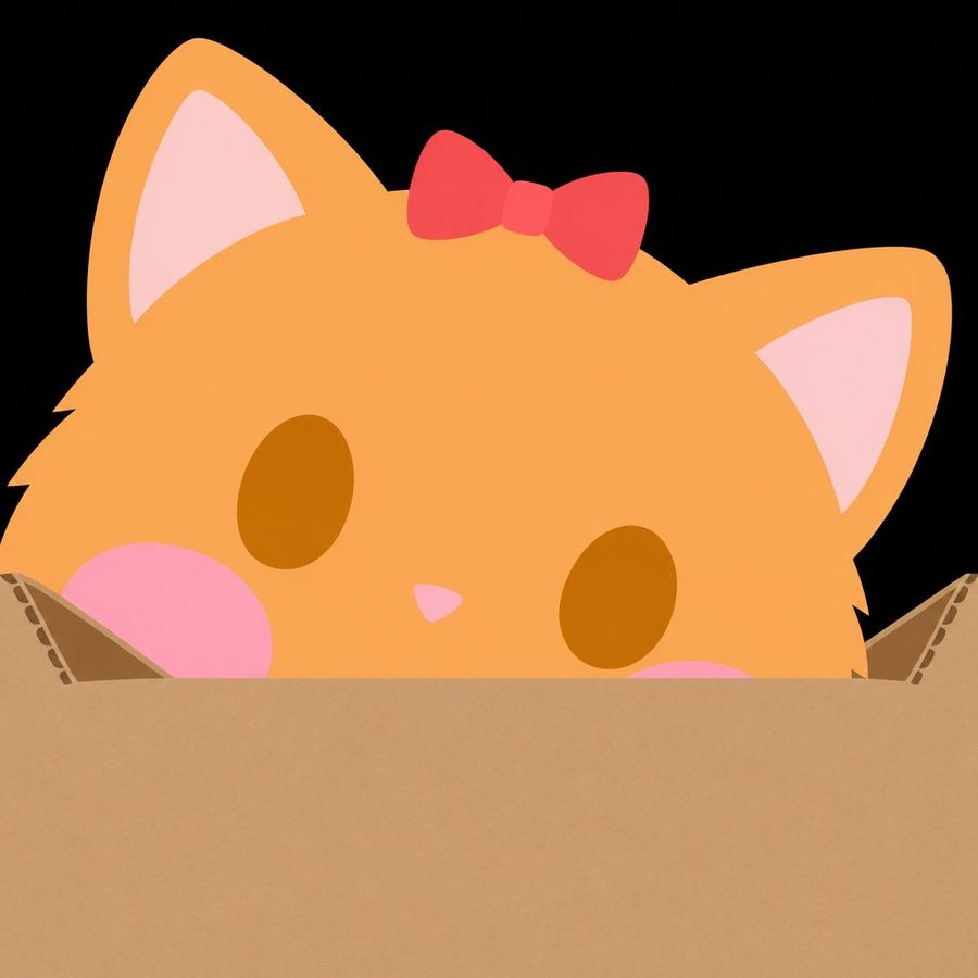 Cute Orange Cat in a Cardboard Box