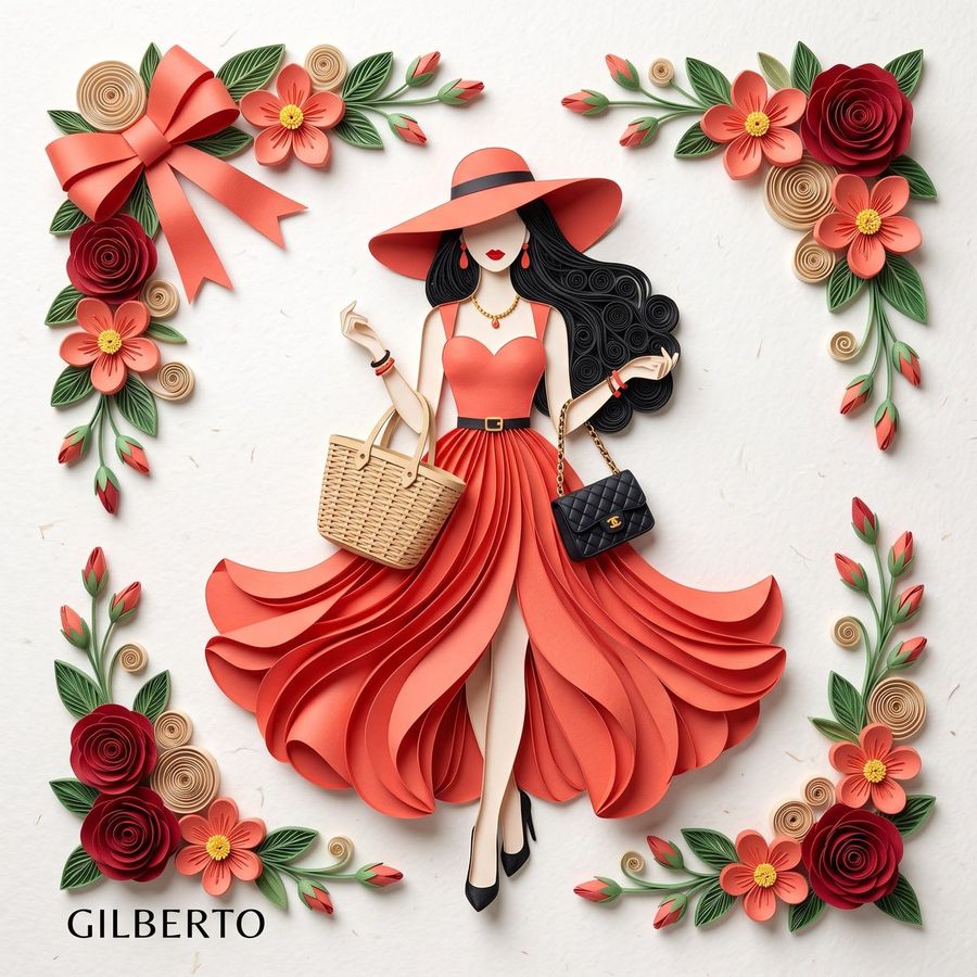 3D Layered Quilling Fashion Art