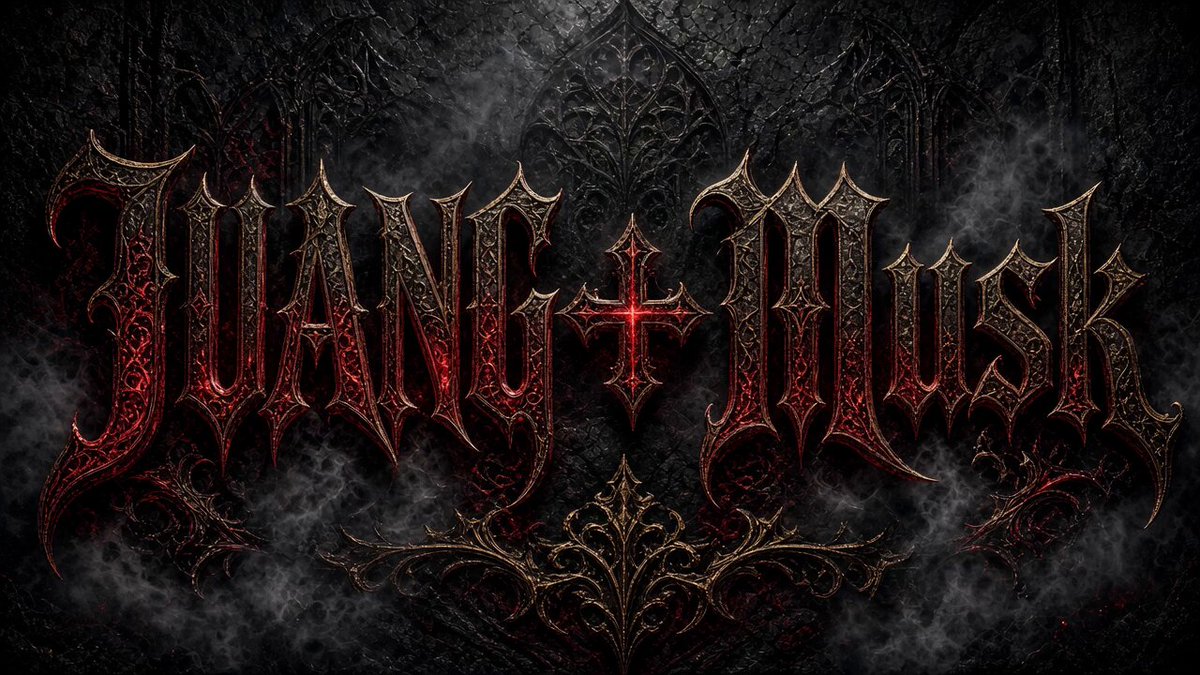 Gothic Red Gold Glowing Text