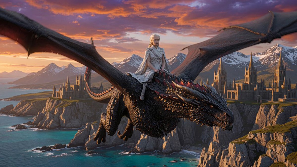 Daenerys Riding Drogon Scene