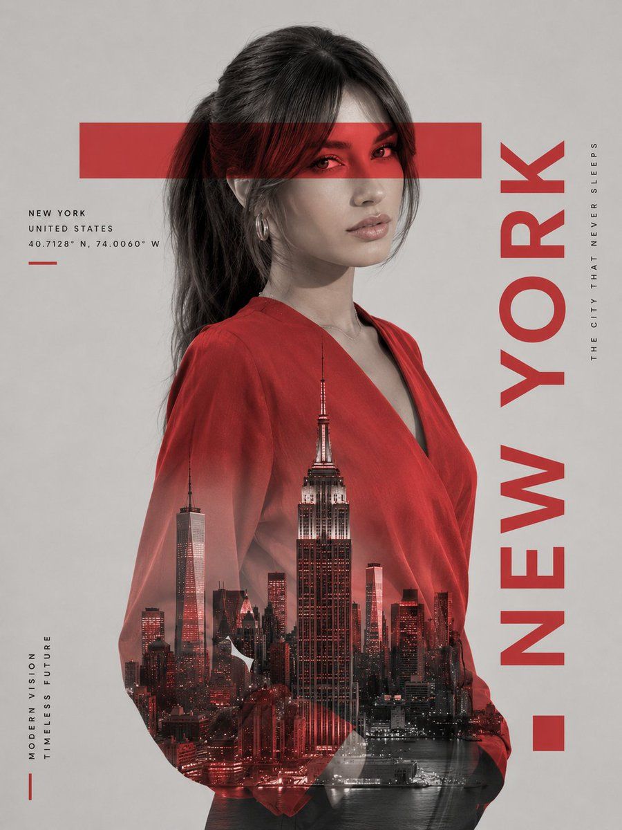 Metropolitan Identity Double Exposure Poster