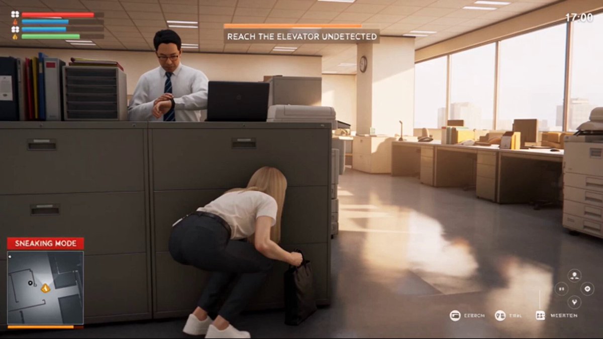 Japanese Office Stealth Game Sequence