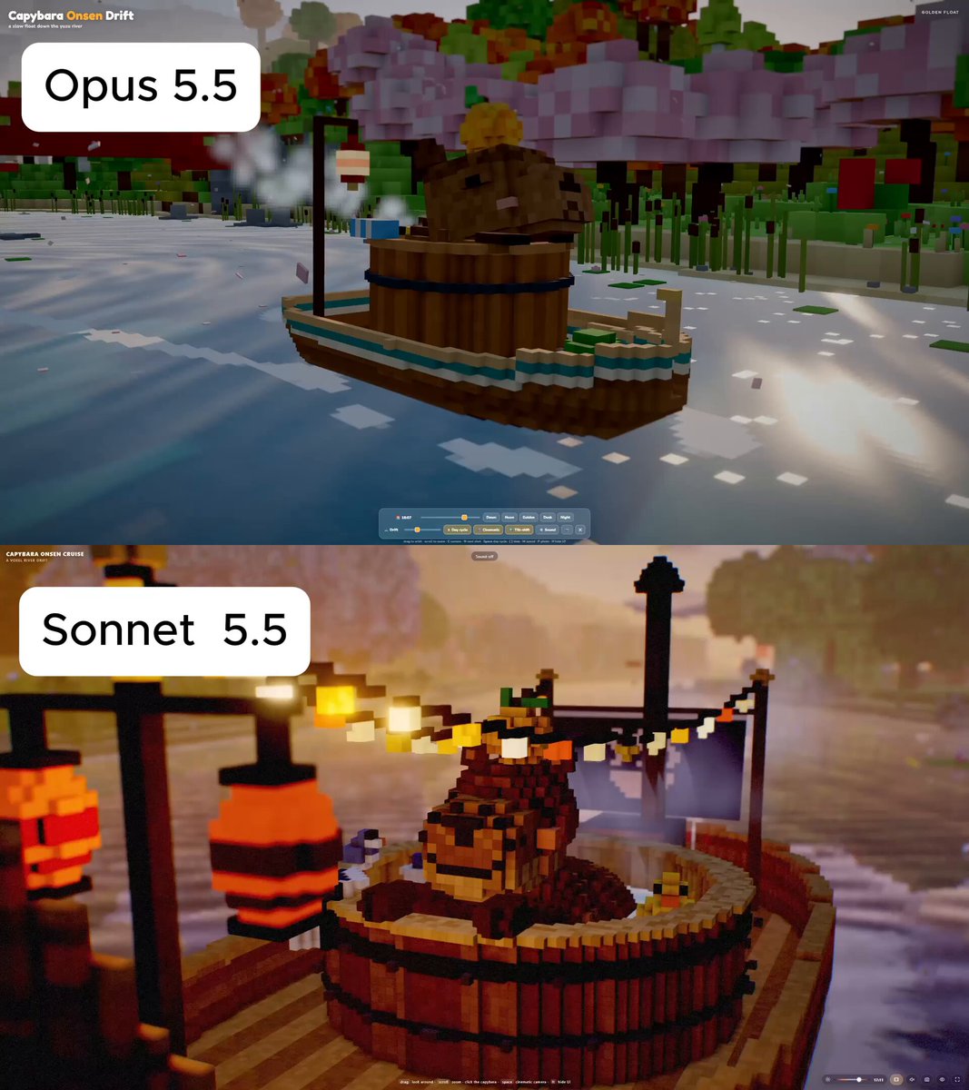 Voxel Capybara Jacuzzi World Prompt