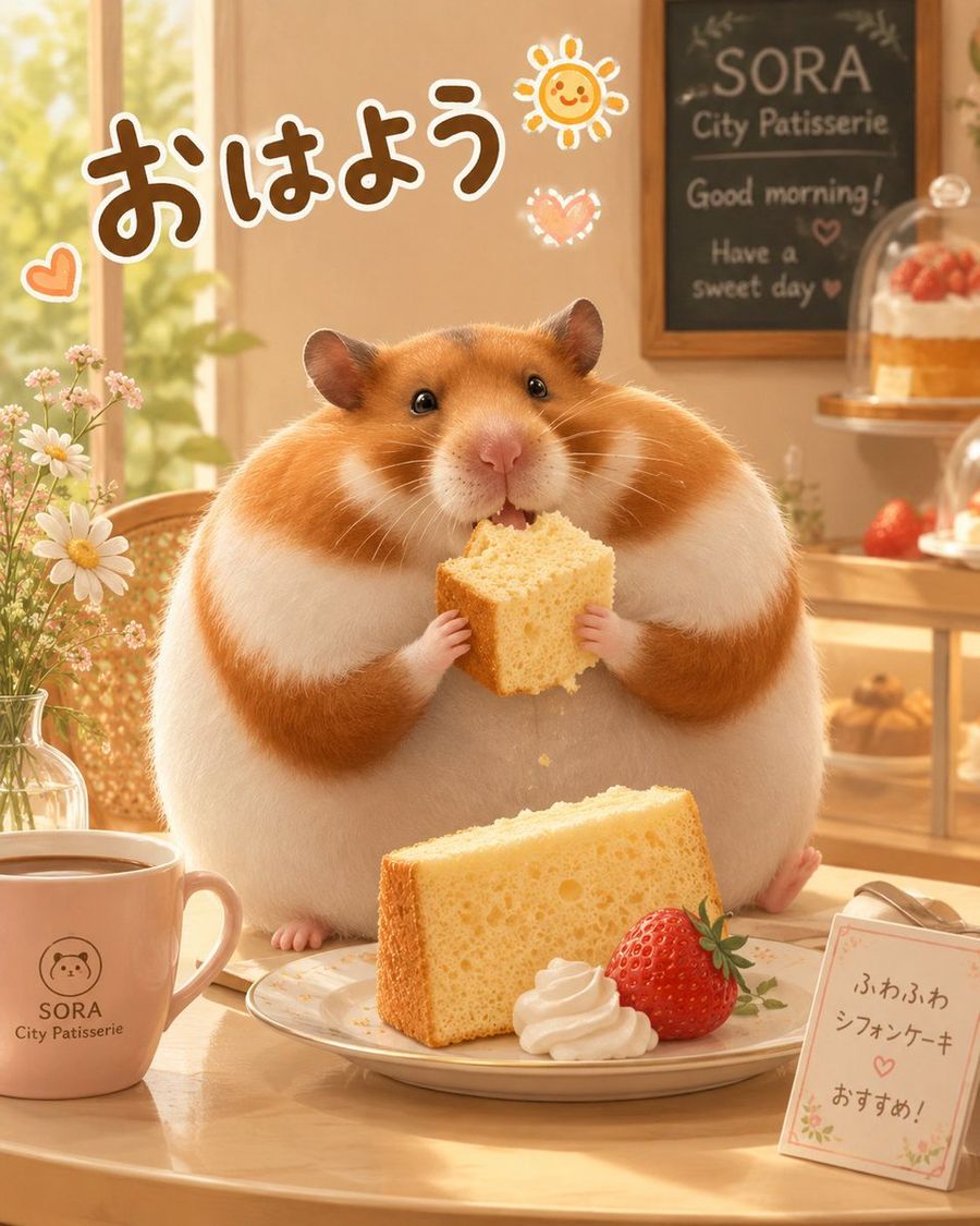 Morning Hamster Cafe Illustration