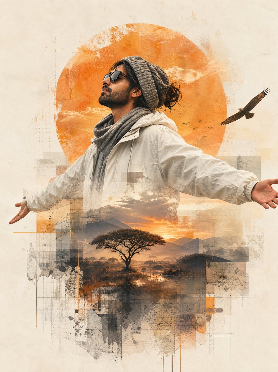 Mixed Media Traveler Collage Portrait