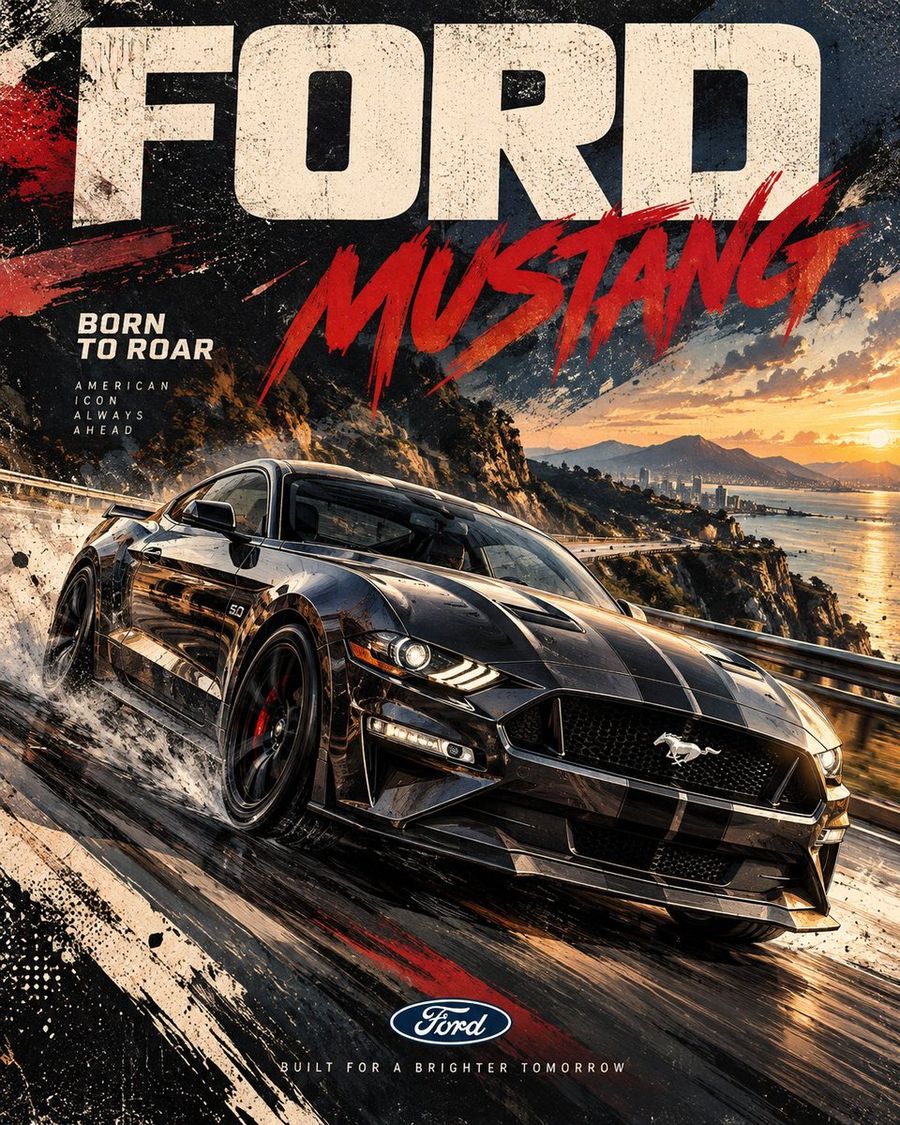 Car Editorial Poster Prompt