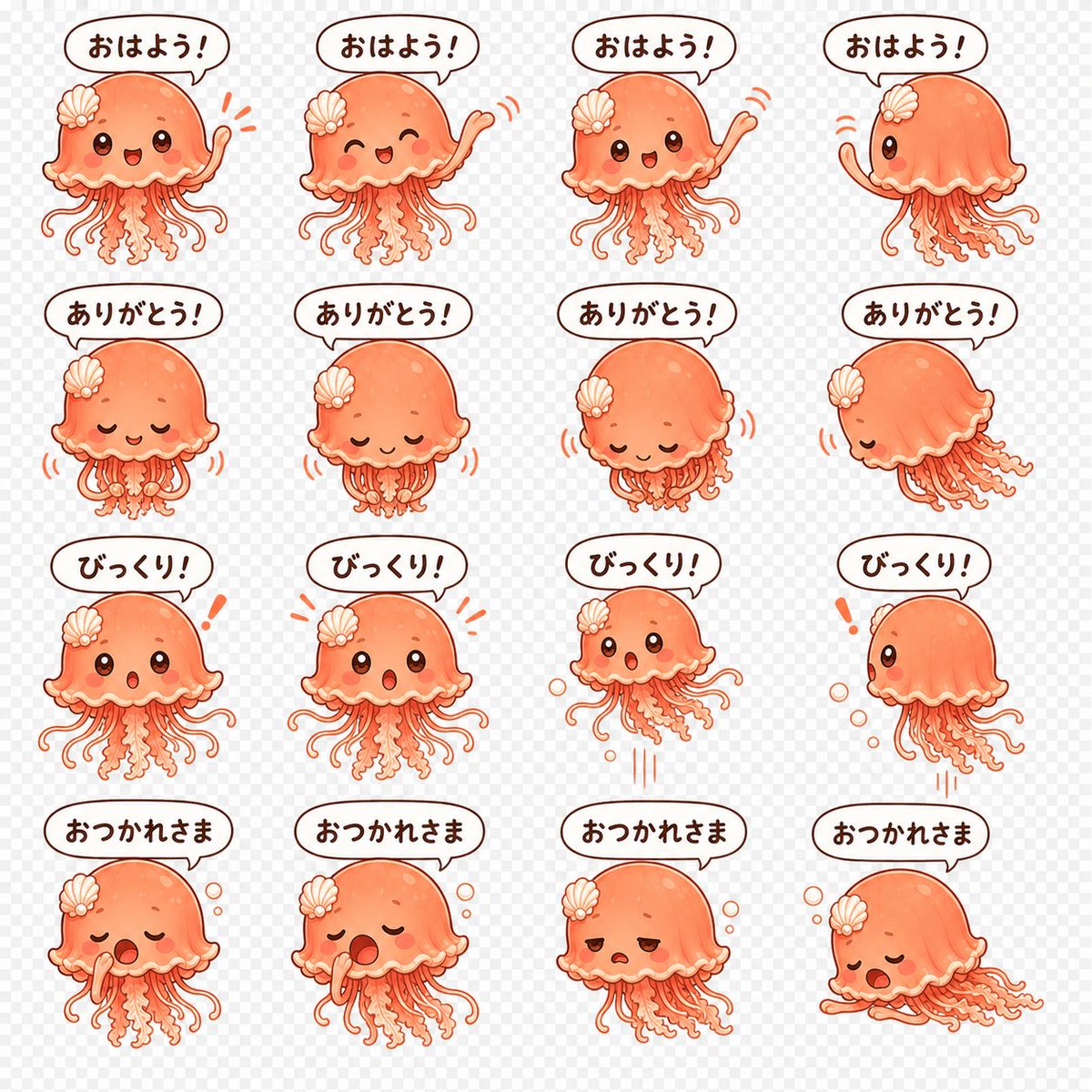 Cute Jellyfish Sticker Collection